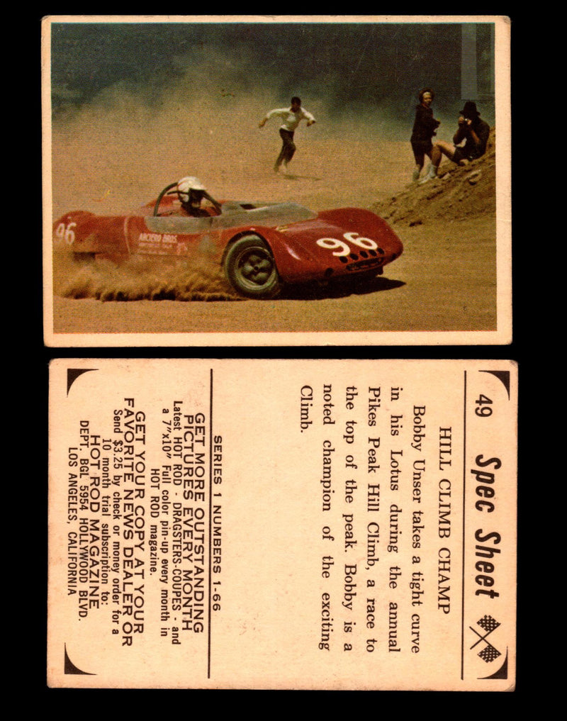 1965 Donruss Spec Sheet Vintage Hot Rods Trading Cards You Pick Singles #1-66 #49  - TvMovieCards.com