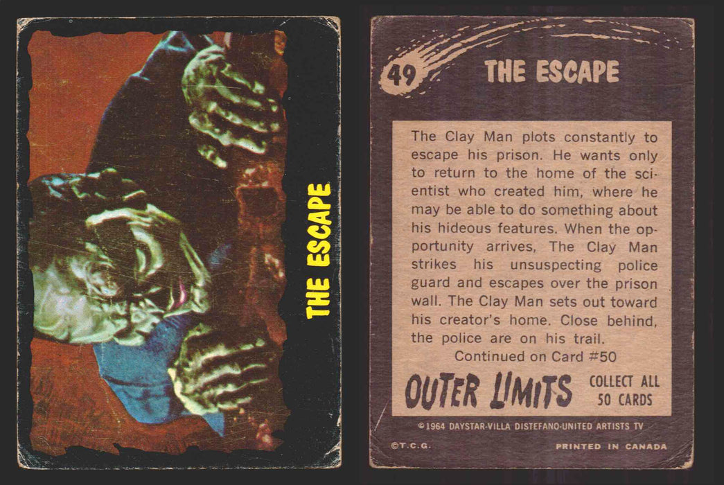1964 Outer Limits Vintage Trading Cards #1-50 You Pick Singles O-Pee-Chee OPC 49   The Escape  - TvMovieCards.com