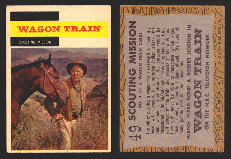 1958 TV Westerns Topps Vintage Trading Cards You Pick Singles #1-71 49   Scouting Mission  - TvMovieCards.com