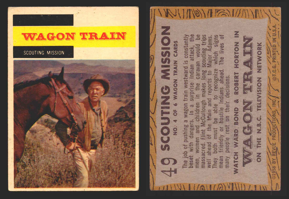 1958 TV Westerns Topps Vintage Trading Cards You Pick Singles #1-71 49   Scouting Mission  - TvMovieCards.com