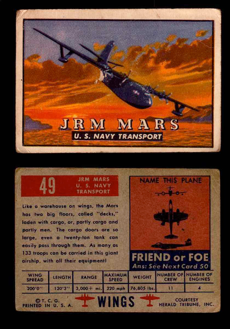 1952 Wings Topps TCG Vintage Trading Cards You Pick Singles #1-100 #49  - TvMovieCards.com