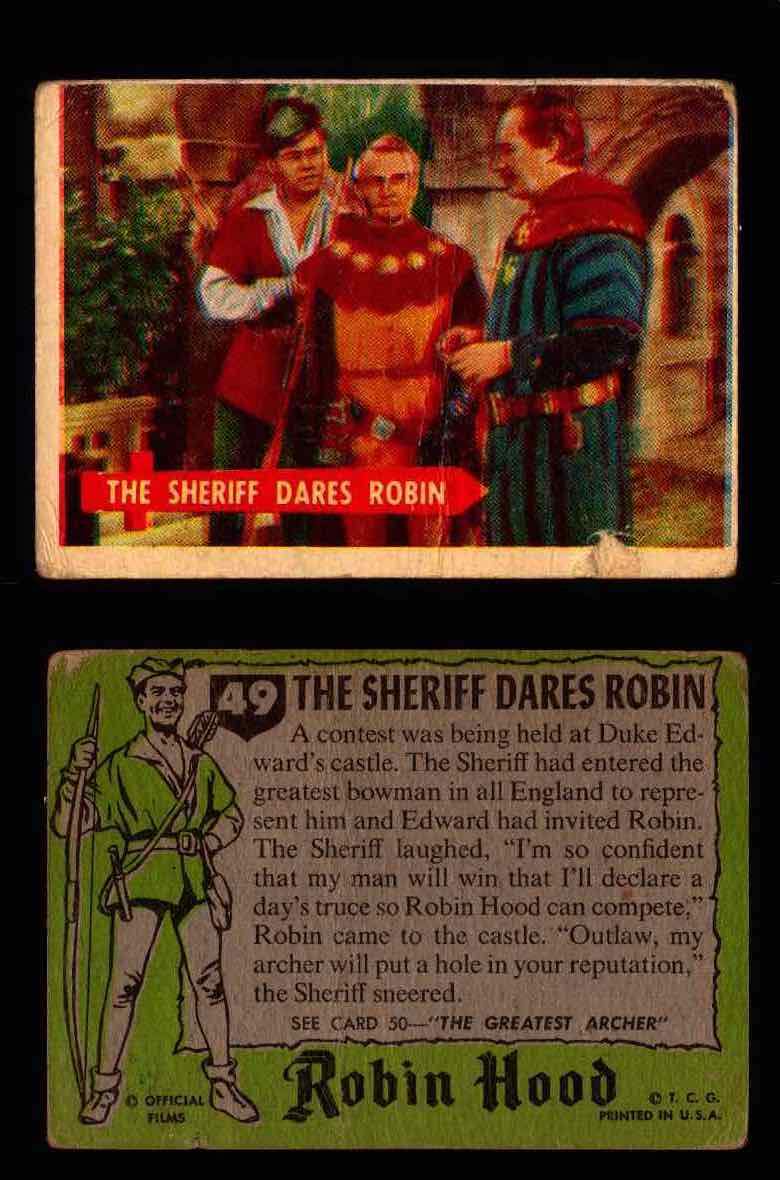 1957 Robin Hood Topps Vintage Trading Cards You Pick Singles #1-60 #49  - TvMovieCards.com