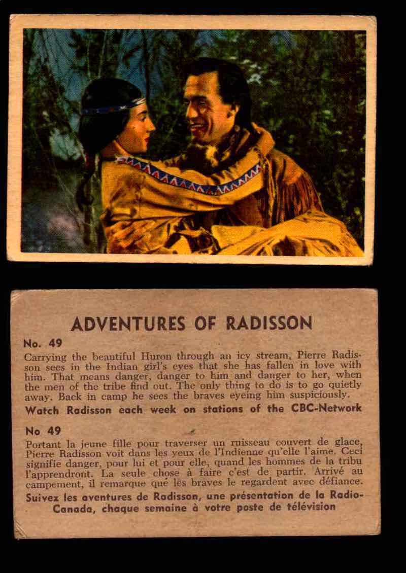 1957 Adventures of Radisson (Tomahawk) TV Vintage Card You Pick Singles #1-50 #49  - TvMovieCards.com