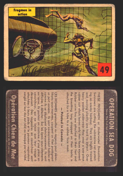 1954 Parkhurst Operation Sea Dogs You Pick Single Trading Cards #1-50 V339-9 49 Frogmen in Action  - TvMovieCards.com