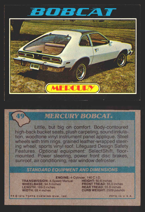 1976 Autos of 1977 Vintage Trading Cards You Pick Singles #1-99 Topps 49   Mercury Bobcat  - TvMovieCards.com