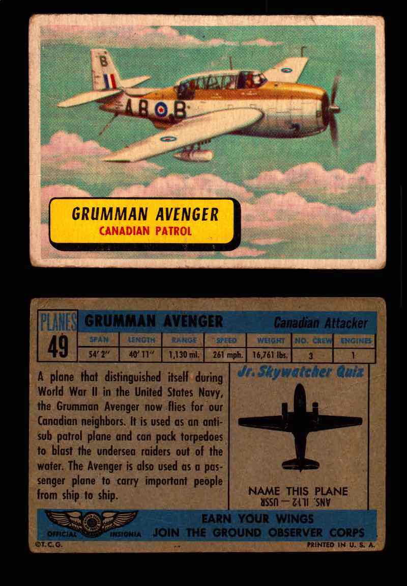1957 Planes Series I Topps Vintage Card You Pick Singles #1-60 #49  - TvMovieCards.com