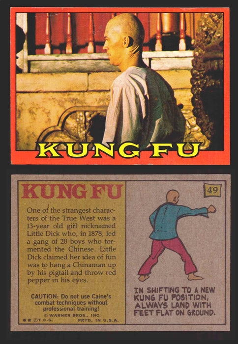 1973 Kung Fu Topps Vintage Trading Card You Pick Singles #1-60 #49  - TvMovieCards.com