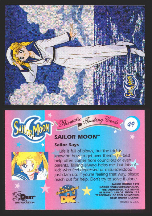 1997 Sailor Moon Prismatic You Pick Trading Card Singles #1-#72 No Cracks 49   Sailor Says: Life is full of blows  - TvMovieCards.com