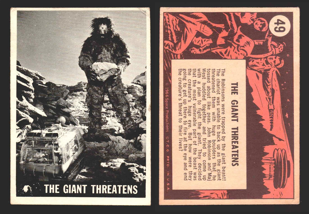 1966 Lost In Space Topps Vintage Trading Card #1-55 You Pick Singles #	 49   The Giant Threatens  - TvMovieCards.com