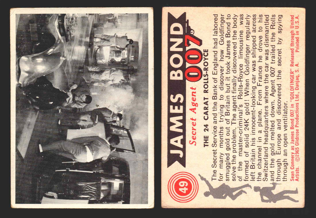 1965 James Bond 007 Glidrose Vintage Trading Cards You Pick Singles #1-66 49   The 24 Carat Rolls-Royce  - TvMovieCards.com