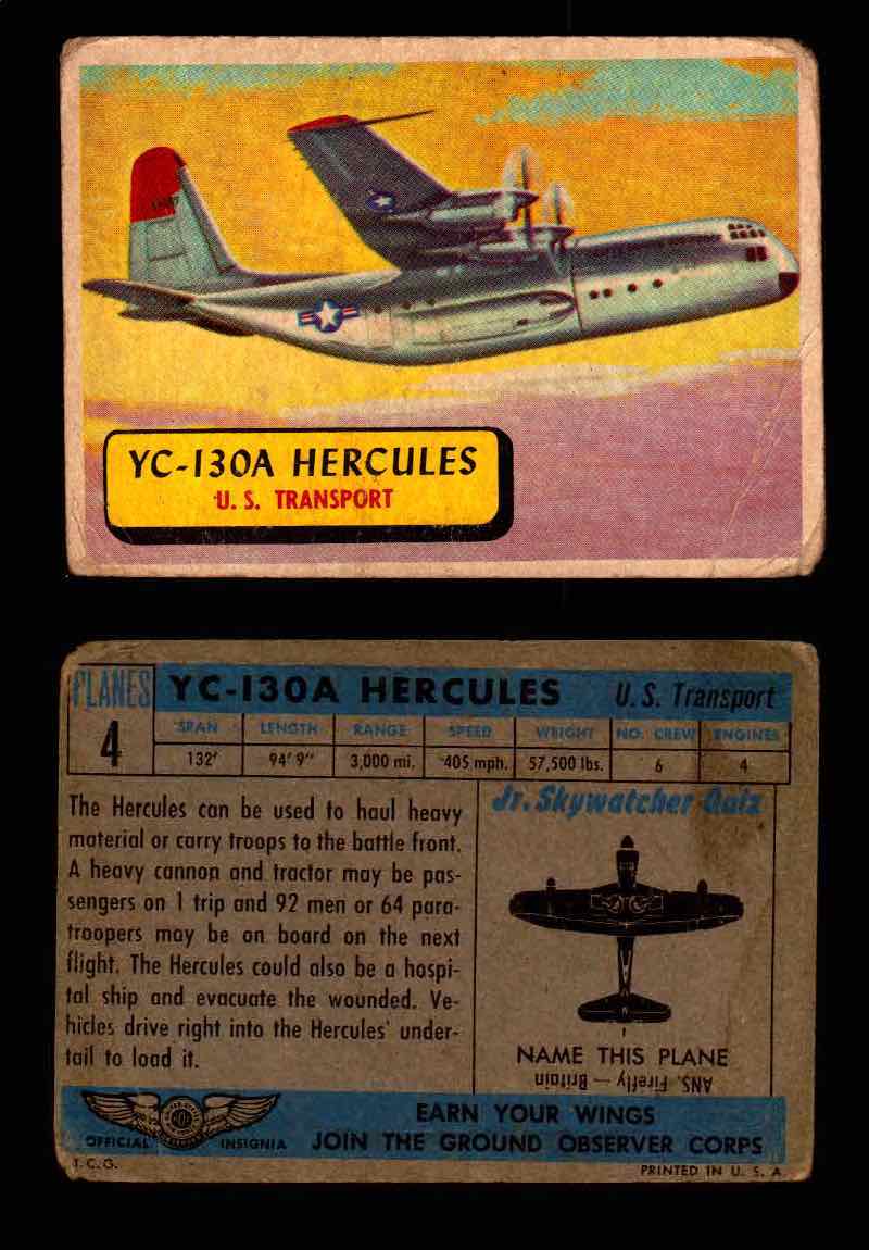 1957 Planes Series I Topps Vintage Card You Pick Singles #1-60 #4  - TvMovieCards.com