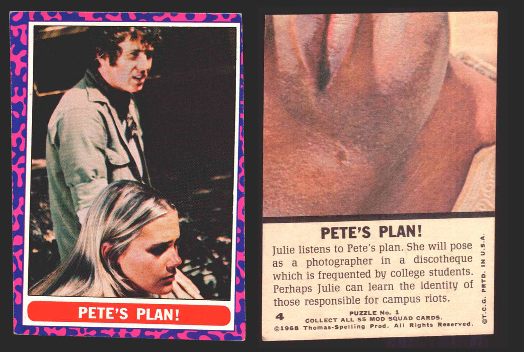 1969 The Mod Squad Vintage Trading Cards You Pick Singles #1-#55 Topps 4   Pete's Plan!  - TvMovieCards.com