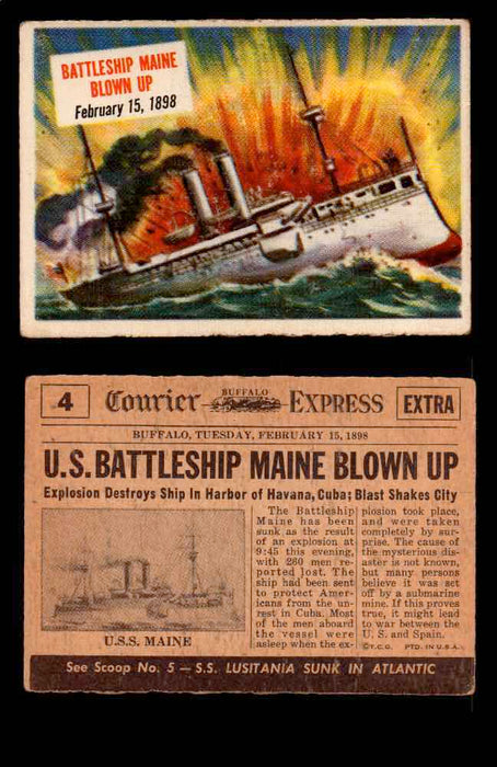 1954 Scoop Newspaper Series 1 Topps Vintage Trading Cards You Pick Singles #1-78 4   Battleship Maine Blown Up  - TvMovieCards.com