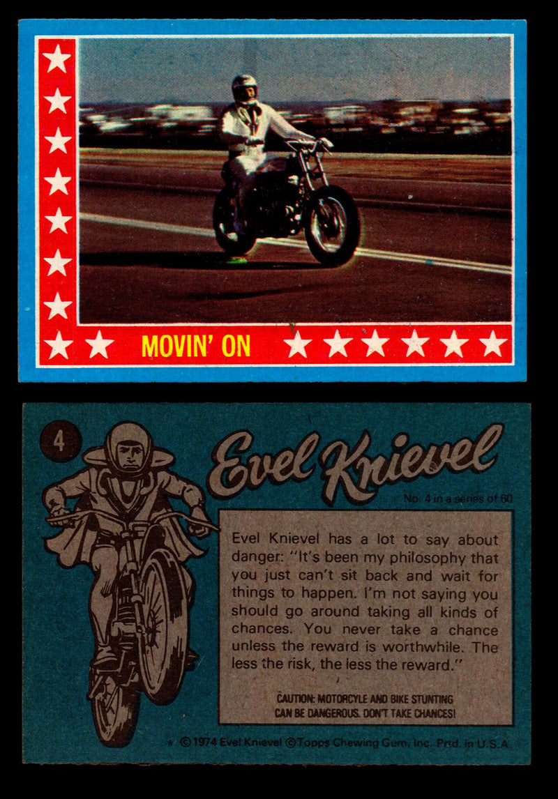 Evel Knievel Topps 1974 Vintage Trading Cards You Pick Singles #1-60 #4  - TvMovieCards.com