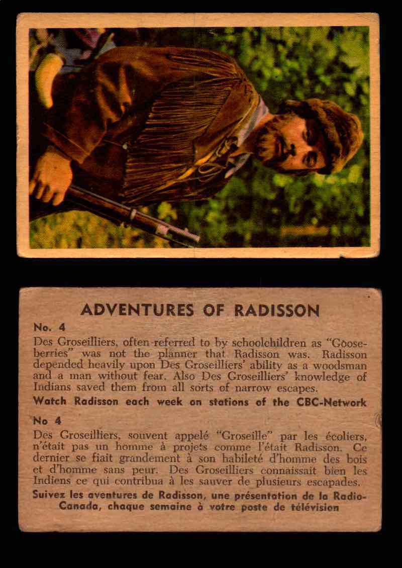 1957 Adventures of Radisson (Tomahawk) TV Vintage Card You Pick Singles #1-50 #4  - TvMovieCards.com