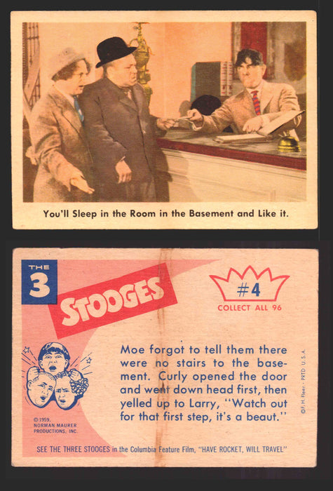 1959 Three 3 Stooges Fleer Vintage Trading Cards You Pick Singles #1-96 #4  - TvMovieCards.com