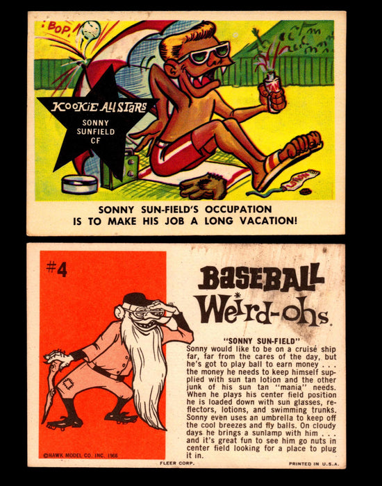 Weird-ohs BaseBall 1966 Fleer Vintage Card You Pick Singles #1-66 #4 Sonny Sun-Field  - TvMovieCards.com