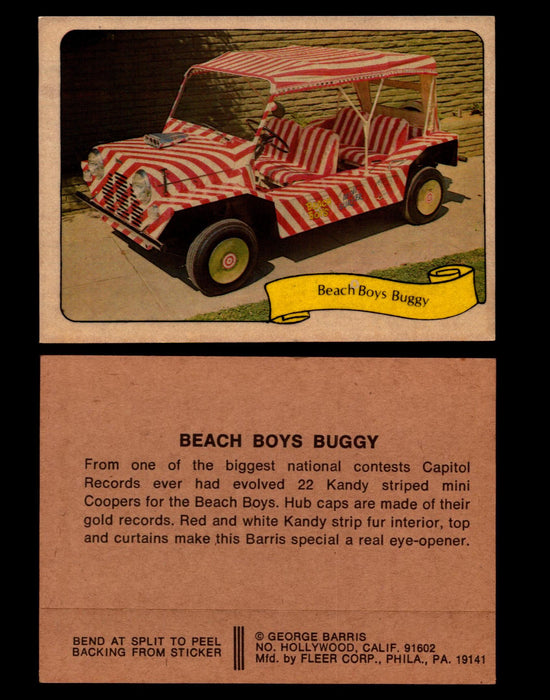 Kustom Cars - Series 2 George Barris 1975 Fleer Sticker Vintage Cards You Pick S #4 Beach Boys Buggy  - TvMovieCards.com