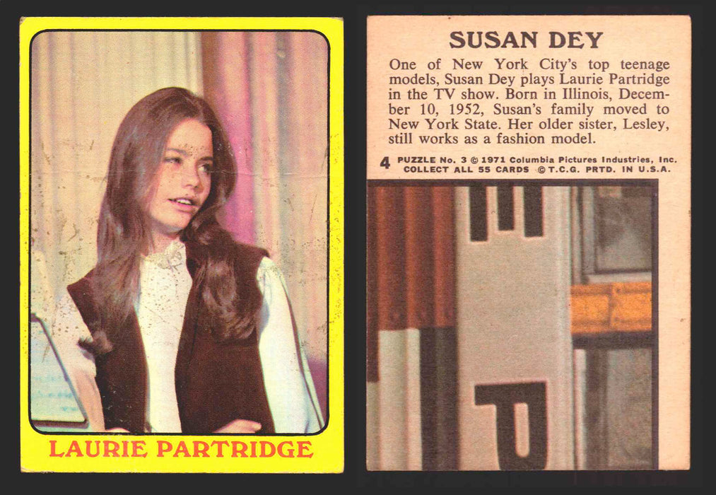 1971 The Partridge Family Series 1 Yellow You Pick Single Cards #1-55 Topps USA 4   Laurie Partridge  - TvMovieCards.com