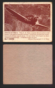 1940 Zoom Airplanes Series 2 & 3 You Pick Single Trading Cards #1-200 Gum 4   Douglas TBD-1  - TvMovieCards.com