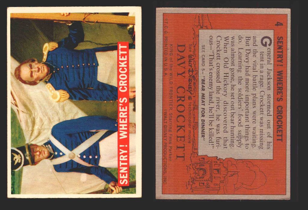 Davy Crockett Series 1 1956 Walt Disney Topps Vintage Trading Cards You Pick Sin 4   Sentry! Where's Crockett  - TvMovieCards.com