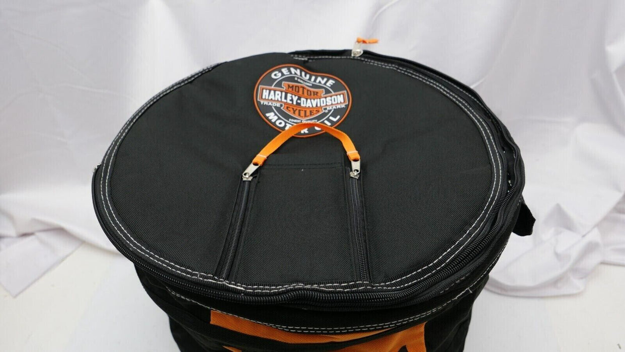 New! Harley Davidson Motor Oil Can Style Collapsible Cooler Round Insulated Bag   - TvMovieCards.com
