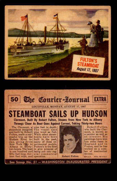 1954 Scoop Newspaper Series 1 Topps Vintage Trading Cards You Pick Singles #1-78 50   Fulton's Steamboat  - TvMovieCards.com