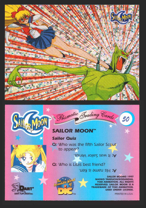 1997 Sailor Moon Prismatic You Pick Trading Card Singles #1-#72 No Cracks 50   Sailor Quiz: Who was the fifth Sailor Scout  - TvMovieCards.com