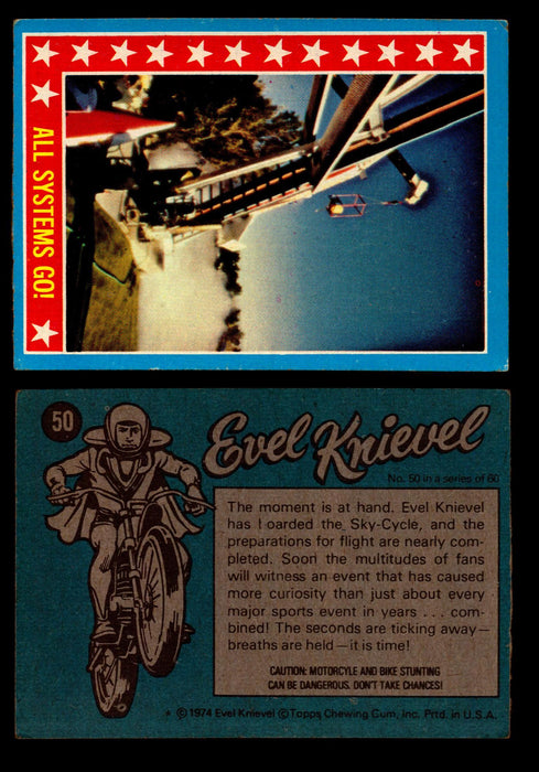 Evel Knievel Topps 1974 Vintage Trading Cards You Pick Singles #1-60 #50  - TvMovieCards.com