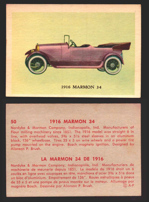1959 Parkhurst Old Time Cars Vintage Trading Card You Pick Singles #1-64 V339-16 50	1916 Marmon 34  - TvMovieCards.com