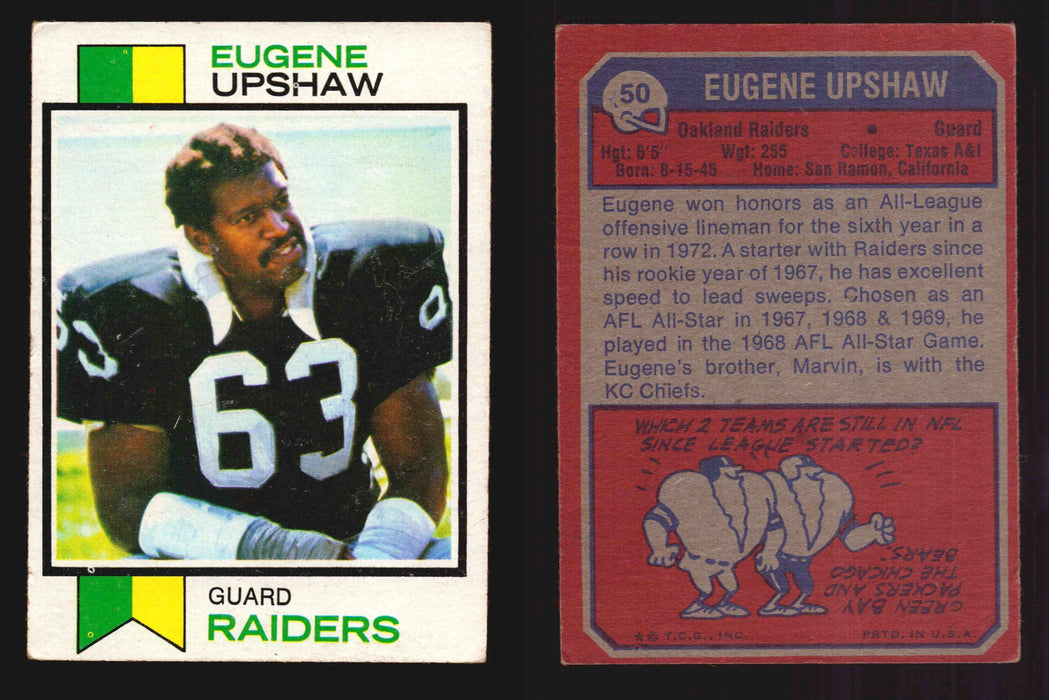 1973 Topps Football Trading Card You Pick Singles #1-#528 G/VG/EX #	50	Eugene Upshaw (HOF)  - TvMovieCards.com