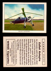 1940 Modern American Airplanes Series 1 Vintage Trading Cards Pick Singles #1-50 50 Kellett Autogiro  - TvMovieCards.com