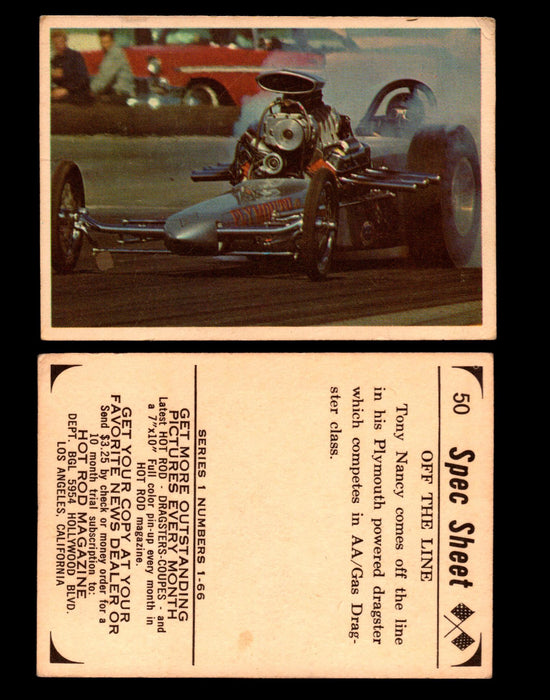 1965 Donruss Spec Sheet Vintage Hot Rods Trading Cards You Pick Singles #1-66 #50  - TvMovieCards.com