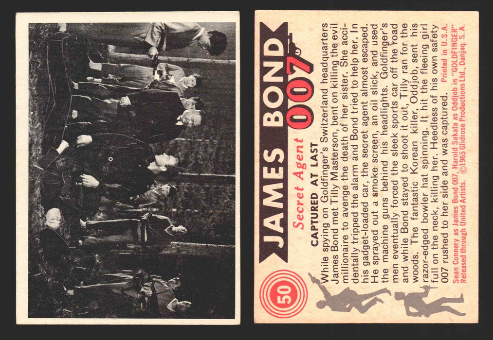 1965 James Bond 007 Glidrose Vintage Trading Cards You Pick Singles #1-66 50   Captured At Last  - TvMovieCards.com