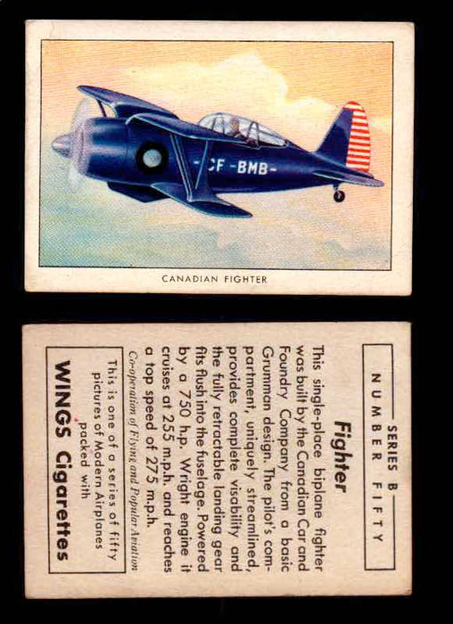 1941 Modern American Airplanes Series B Vintage Trading Cards Pick Singles #1-50 50	 	Canadian Fighter  - TvMovieCards.com
