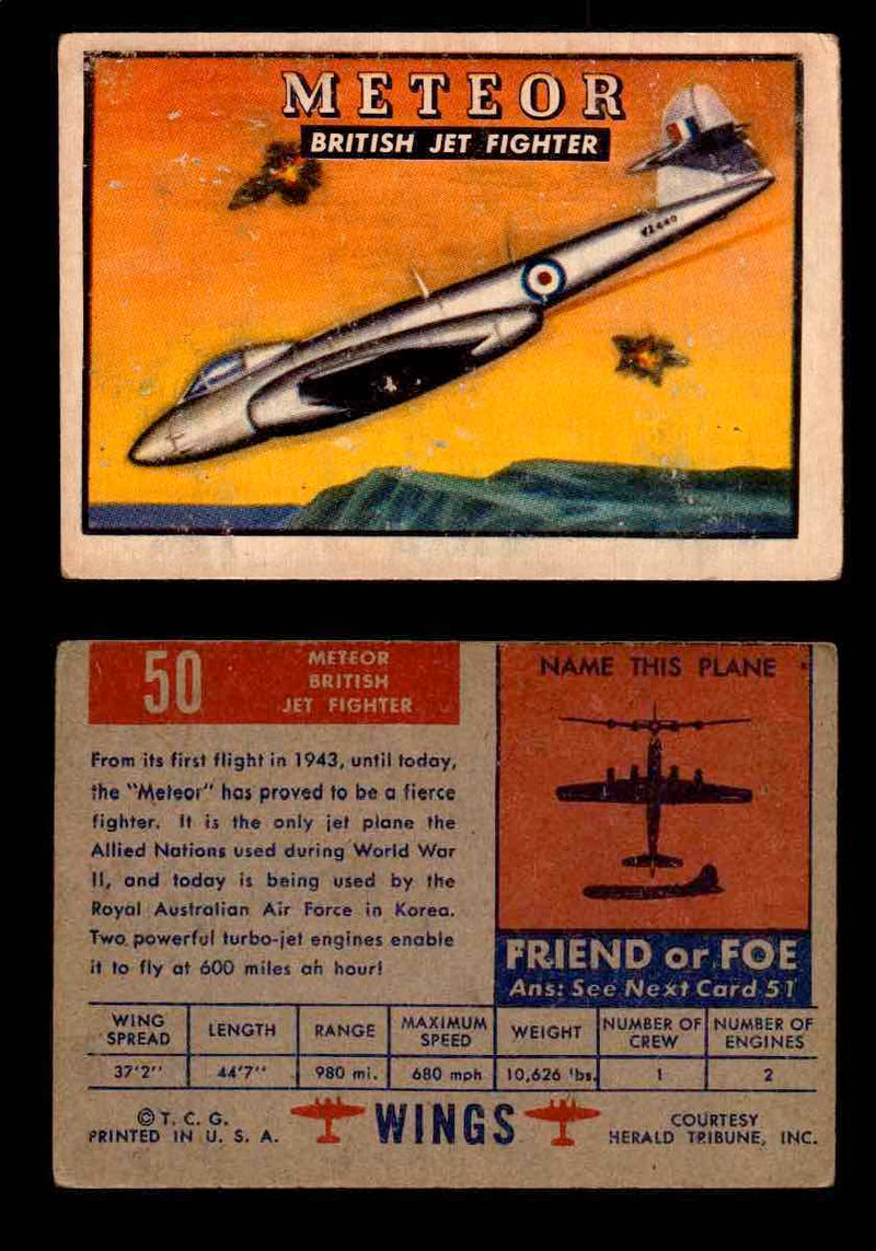 1952 Wings Topps TCG Vintage Trading Cards You Pick Singles #1-100 #50  - TvMovieCards.com