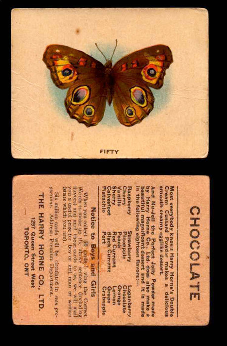 1925 Harry Horne Butterflies FC2 Vintage Trading Cards You Pick Singles #1-50 #50  - TvMovieCards.com
