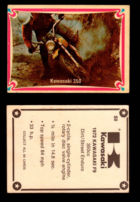 1972 Street Choppers & Hot Bikes Vintage Trading Card You Pick Singles #1-66 #50   Kawasaki 350 (pin holes)  - TvMovieCards.com