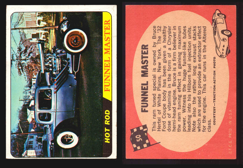 Hot Rods Topps 1968 George Barris Vintage Trading Cards #1-66 You Pick Singles #50 Funnel Master  - TvMovieCards.com