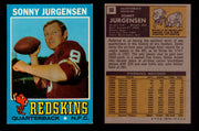 1971 Topps Football Trading Card You Pick Singles #1-#263 G/VG/EX #	50	Sonny Jurgensen (HOF)  - TvMovieCards.com