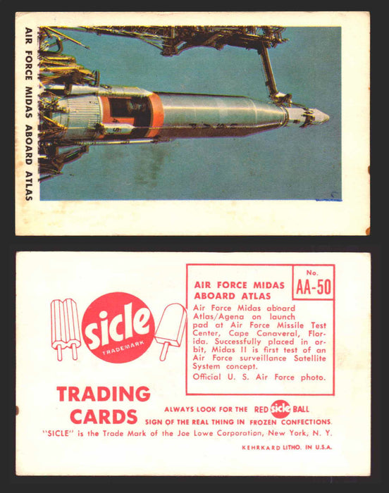 1959 Sicle Airplanes Joe Lowe Corp Vintage Trading Card You Pick Singles #1-#76 AA-50	Air Force Midas Aboard Atlas  - TvMovieCards.com