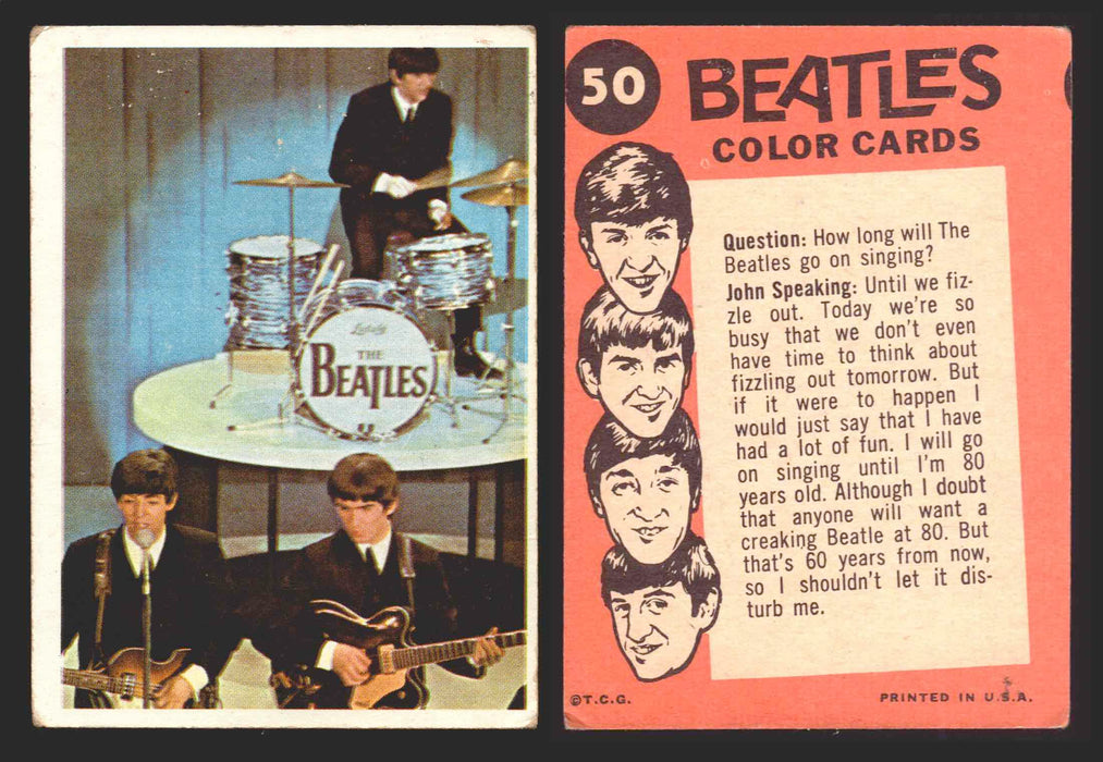 Beatles Color Topps 1964 Vintage Trading Cards You Pick Singles #1-#64 #	50  - TvMovieCards.com