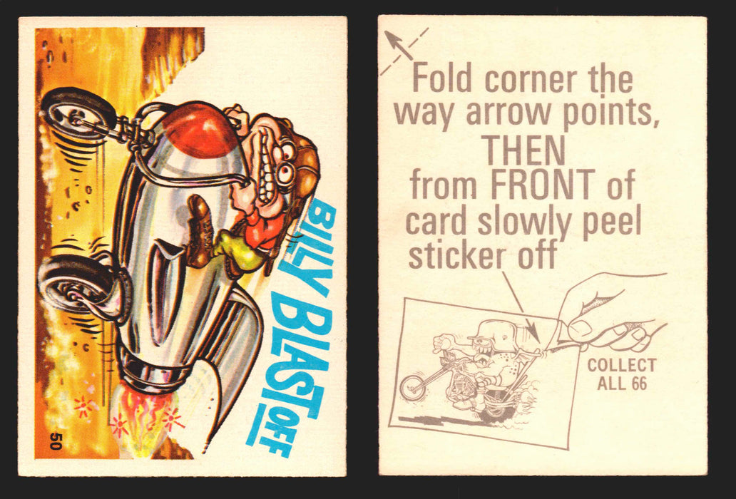1972 Silly Cycles Donruss Vintage Trading Cards #1-66 You Pick Singles #50 Billy Blastoff  - TvMovieCards.com
