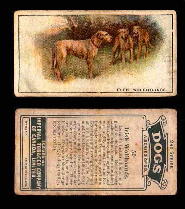 1925 Dogs 2nd Series Imperial Tobacco Vintage Trading Cards U Pick Singles #1-50 #50 Irish Wolfhounds  - TvMovieCards.com