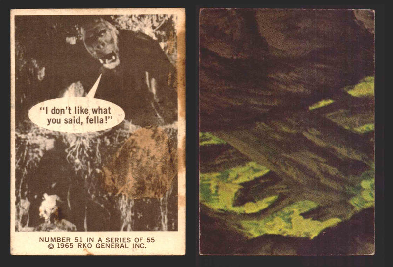 1966 King Kong Donruss RKO Vintage Trading Cards You Pick Singles #1-55 51   "I don't like what you said  fella!"  - TvMovieCards.com