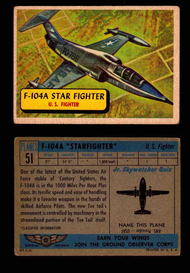 1957 Planes Series I Topps Vintage Card You Pick Singles #1-60 #51  - TvMovieCards.com