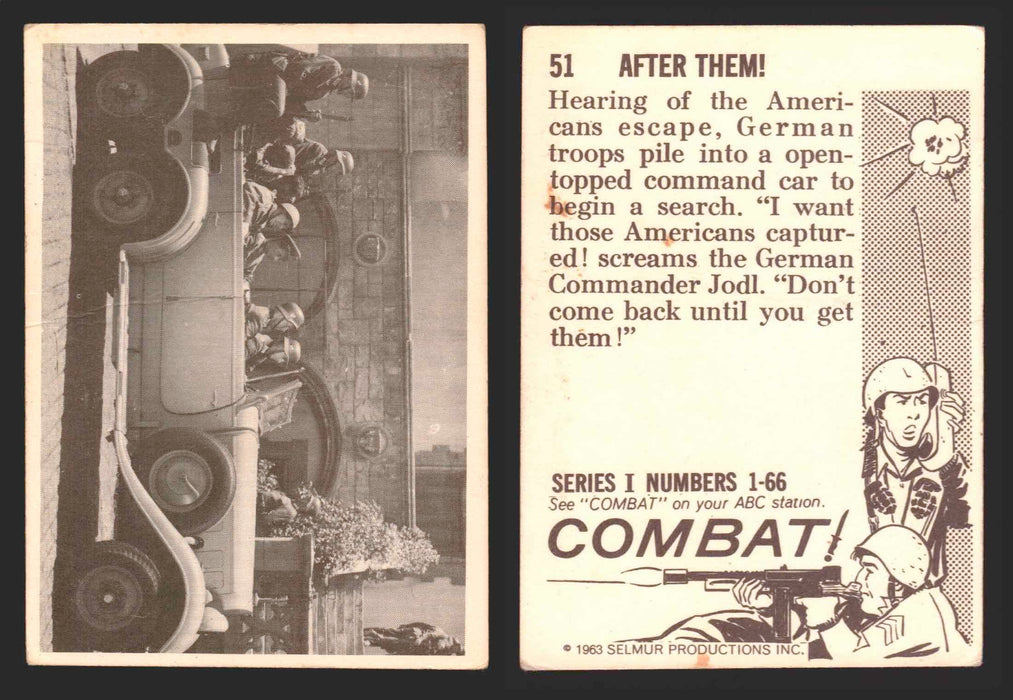 1963 Combat Series I Donruss Selmur Vintage Card You Pick Singles #1-66 51   After Them!  - TvMovieCards.com