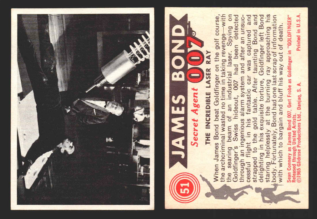 1965 James Bond 007 Glidrose Vintage Trading Cards You Pick Singles #1-66 51   The Incredible Laser Ray  - TvMovieCards.com