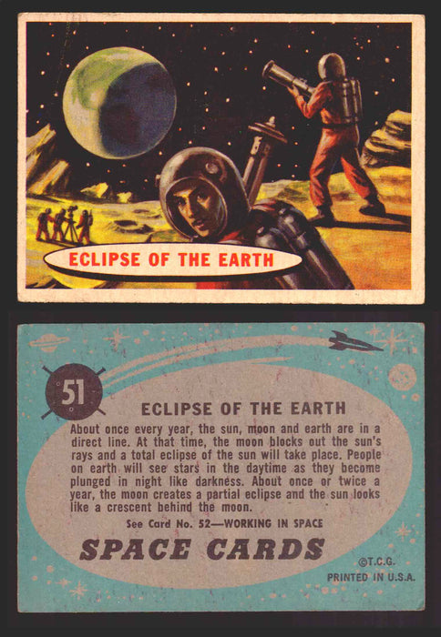 1957 Space Cards Topps Vintage Trading Cards #1-88 You Pick Singles 51   Eclipse of the Earth  - TvMovieCards.com