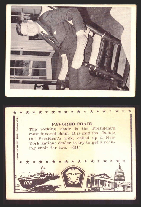 1963 John F. Kennedy JFK Rosan Trading Card You Pick Singles #1-66 51   Favored Chair  - TvMovieCards.com